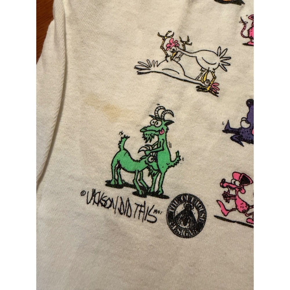 Vintage 90s Animal Sex Positions Single Stitch Humorous T-shirt Size Large - Picture 7 of 11